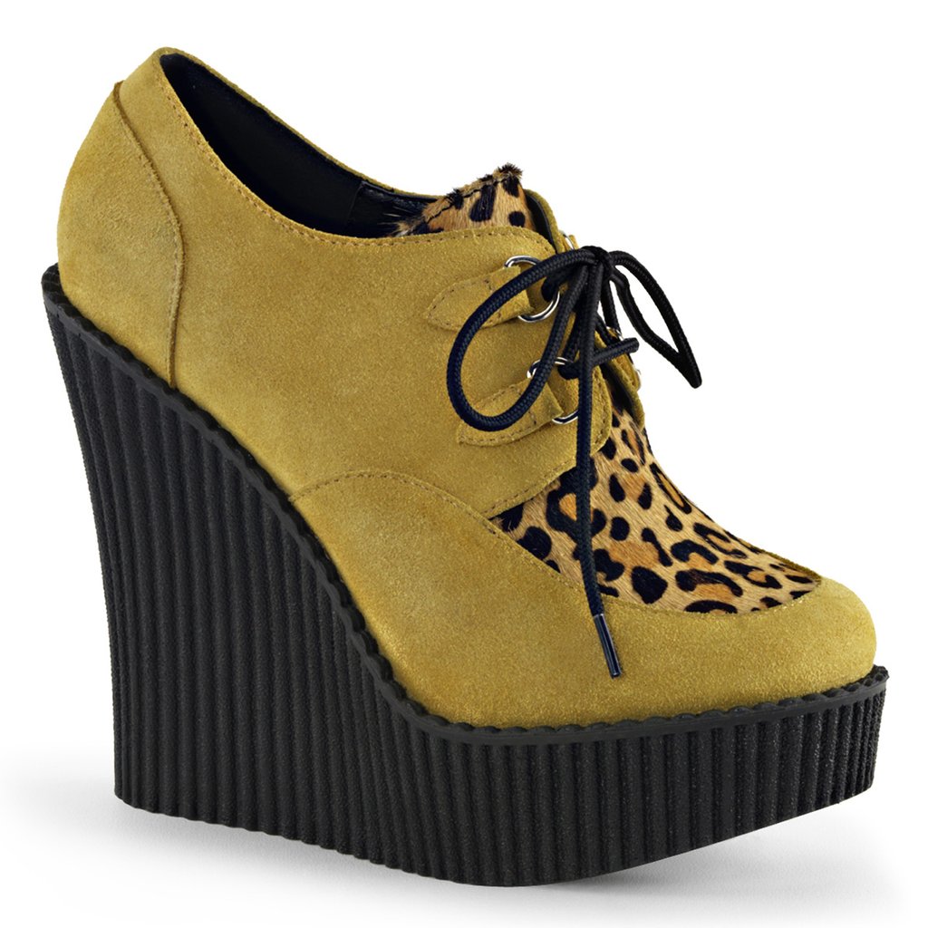 Creepers Demonia Creeper 304 Vegan Suède Femme - Vert Olive 51204-CUYT